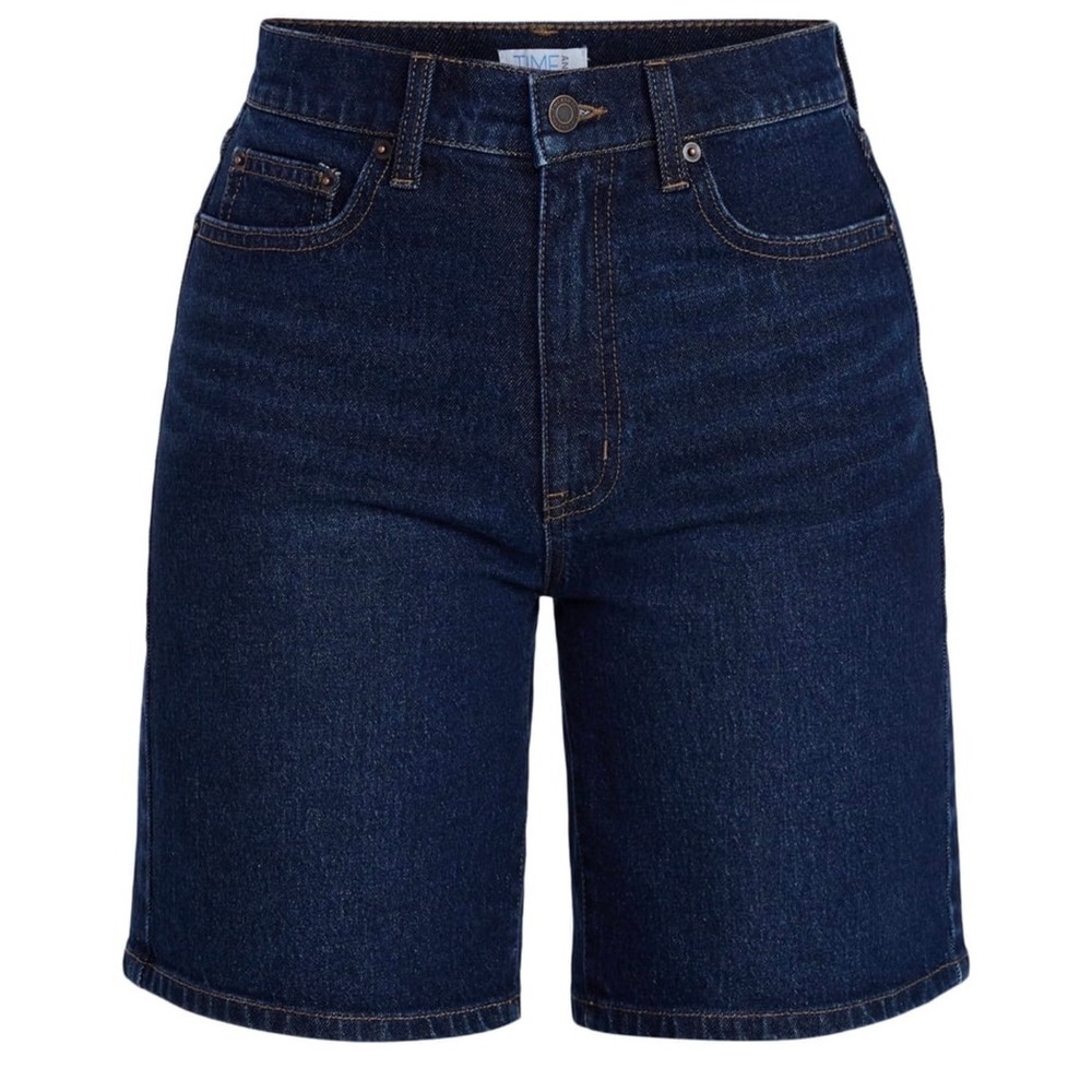 Coastal High Rise Bermuda NEW Denim Shorts 90s Medium Wash Size 6 NWT